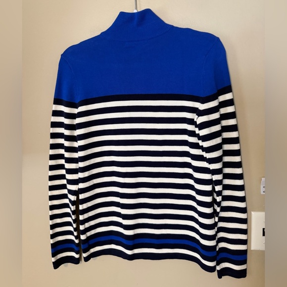 Lauren Ralph Lauren Navy and Cream Striped Sweater NEW - Picture 6 of 8